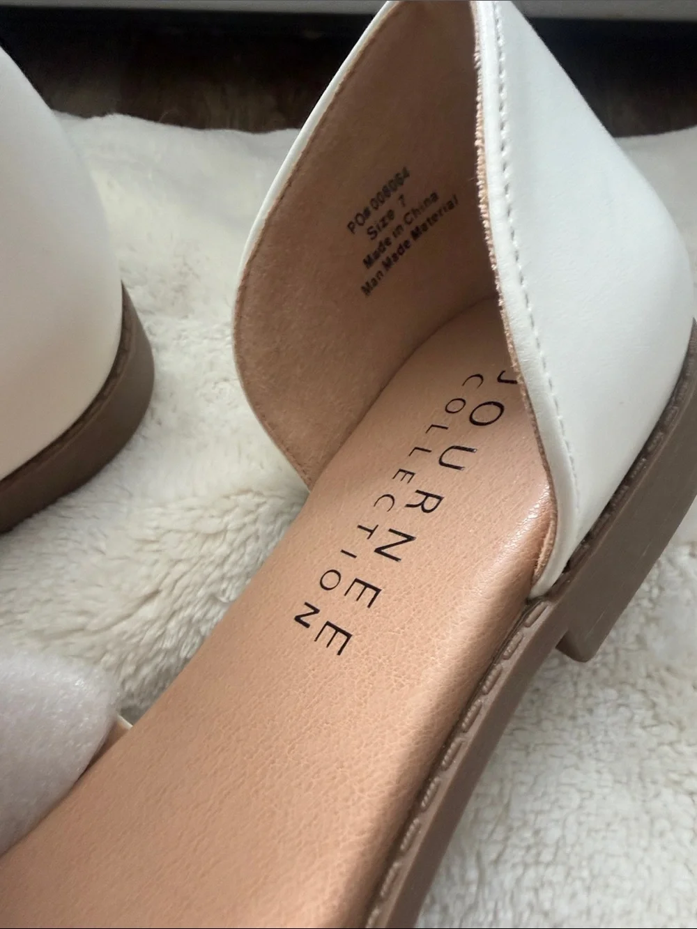 NWOT White Woven D'Orsay Flats - Sz 7